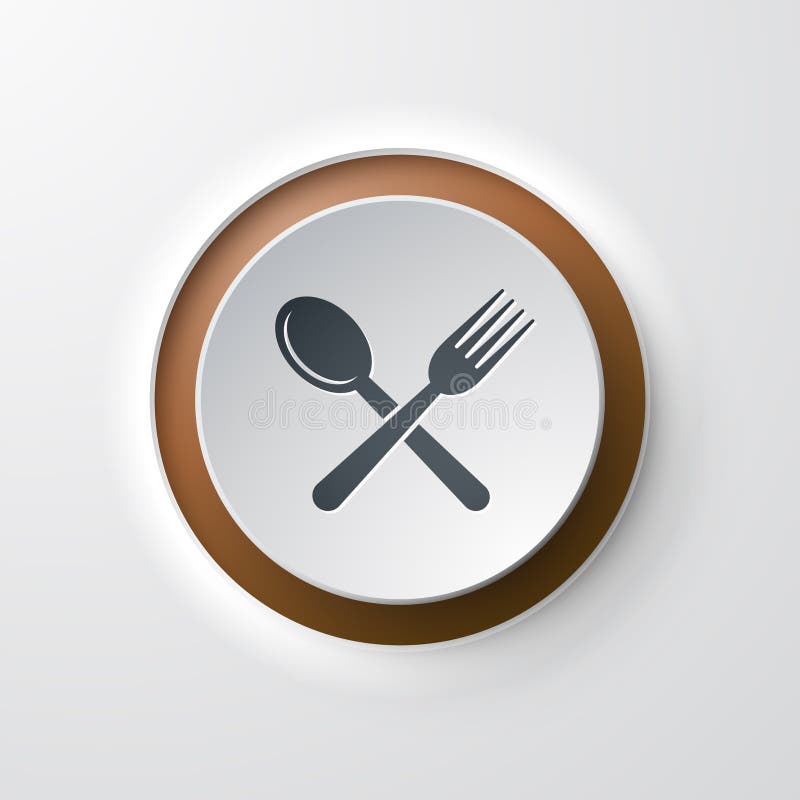 Restaurant web icon push button stock illustration