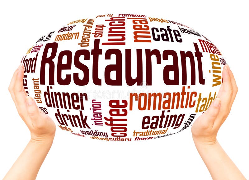 Restaurant Word Cloud Hand Sphere Concept Stock Illustration