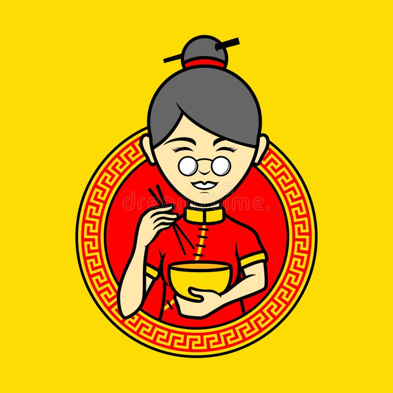 Restaurante Con Logo De Comida China Ilustración Stock de ilustración -  Ilustración de chino, muchacha: 167302135
