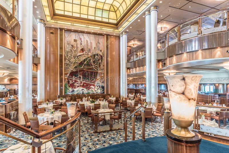 Restaurante Del RMS Queen Mary 2 Britannia Foto de archivo editorial