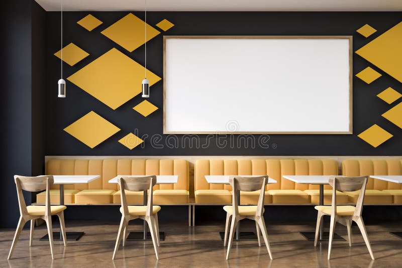 Restaurante interior, estilo moderno Zombaria acima do cartaz ilustração royalty free Restaurante interior, estilo moderno Zombaria acima do cartaz ilustração royalty free