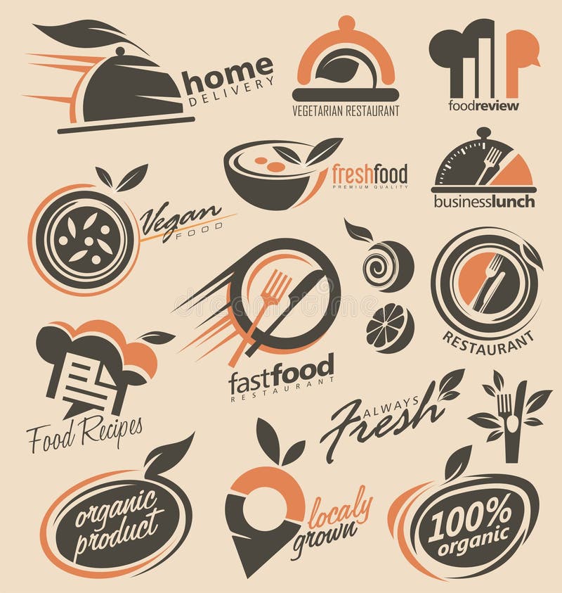 Restaurantlogo-Designsammlung vektor abbildung Restaurantlogo-Designsammlung vektor abbildung