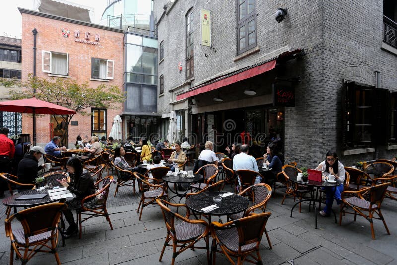 Restaurants, Shanghai, China stock afbeeldingen