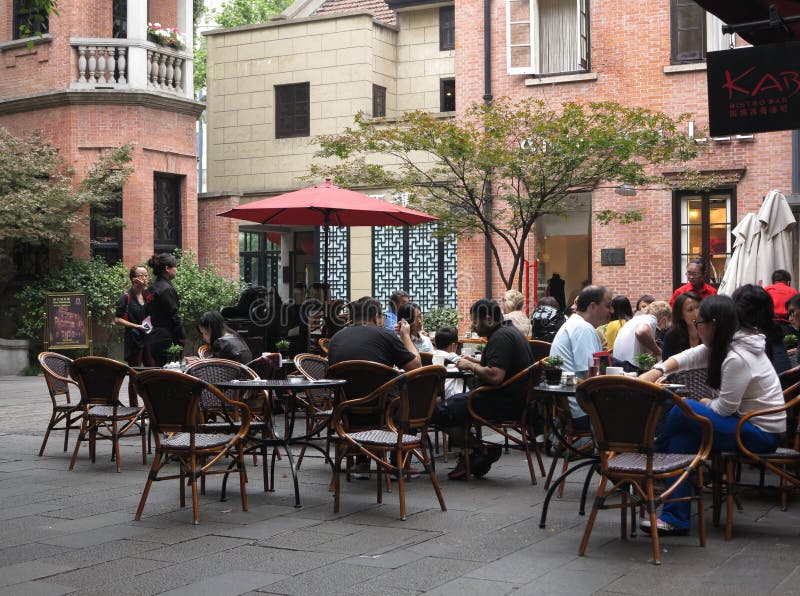 Restaurants, Shanghai, China stock foto