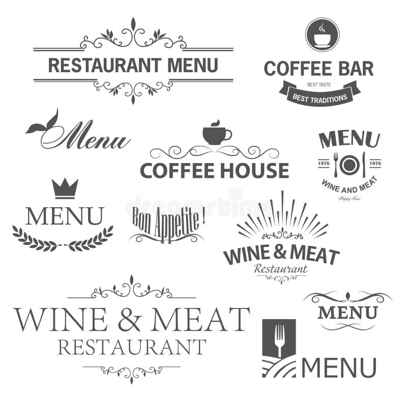 Restauranttekens royalty-vrije illustratie Restauranttekens royalty-vrije illustratie
