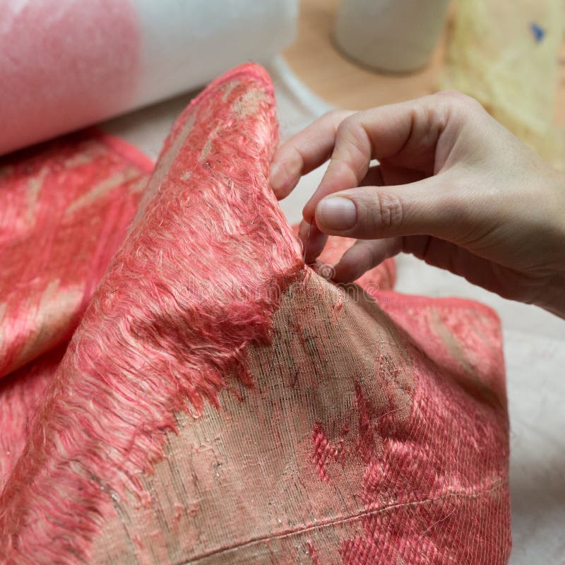 Restoration of Antique Fabrics Stock Photo Image of repair, fabrics