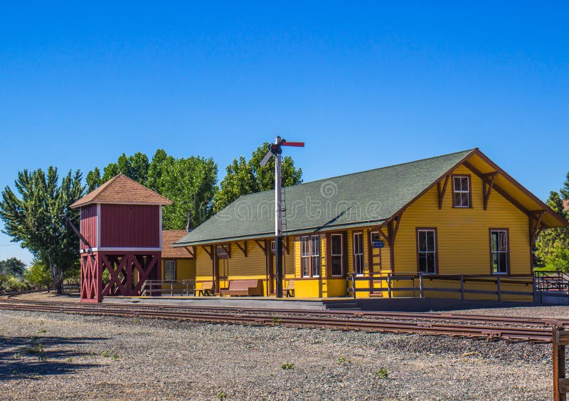 Restored Train Depot & Water Tank Building Stock Image Image of