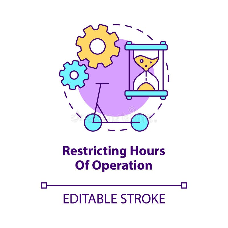Restricting Hours of Operation Concept Icon Stock Vector Illustration