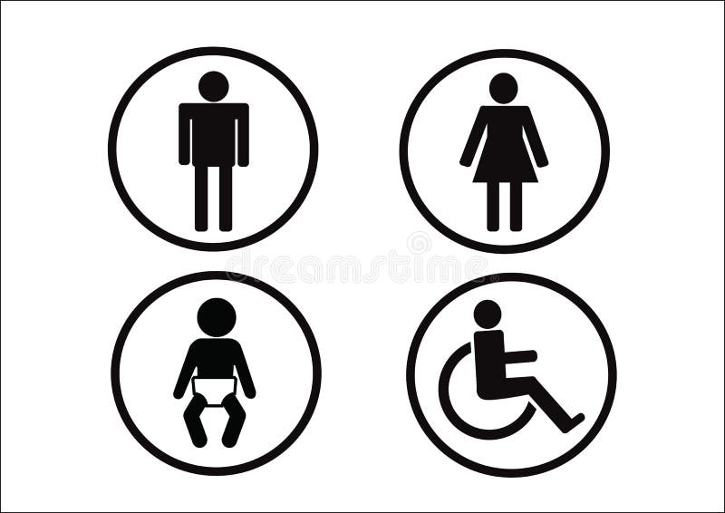 Bilder aus toilette Symbol eine person eine Frau Behinderung a.