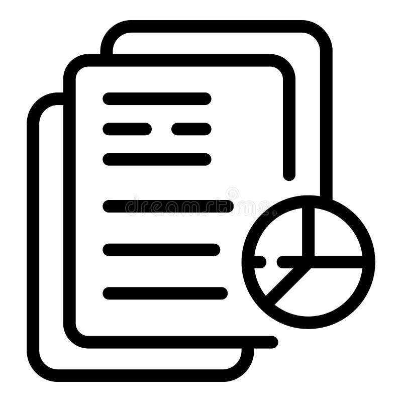 Result money document graph icon, outline style royalty free illustration