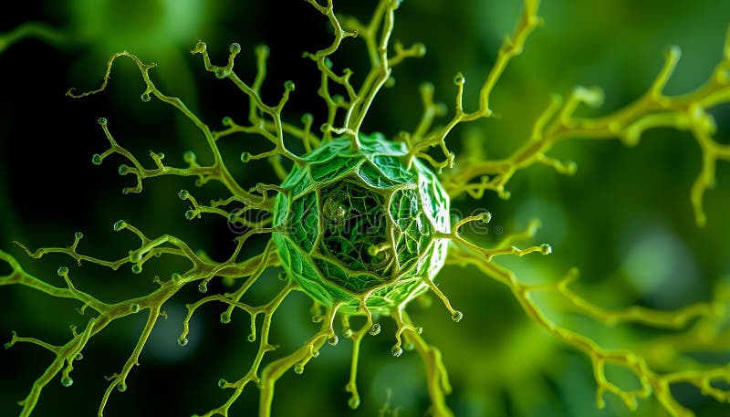 Resumen de la red de neuronas verdes tecnología digital y conexión neural arte de IA generativa libre illustration