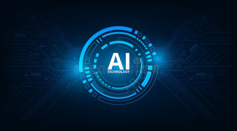 Resumen del chipset informático de la tecnología Ai en la tarjeta de circuitos digital futurista para el futuro fotos de archivo