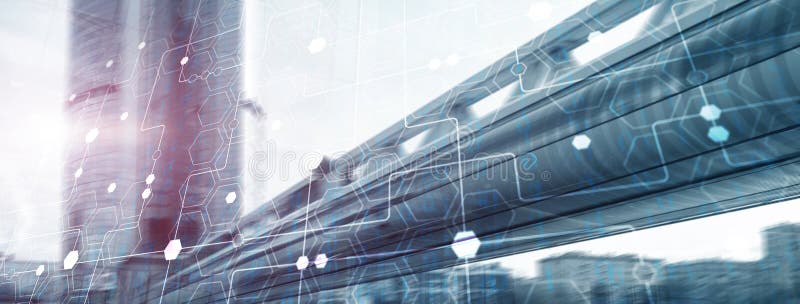 Resumen del fondo con la línea conectada y los puntos. Futurista trasfondo digital para ciencia y tecnología empresarial foto de archivo libre de regalías