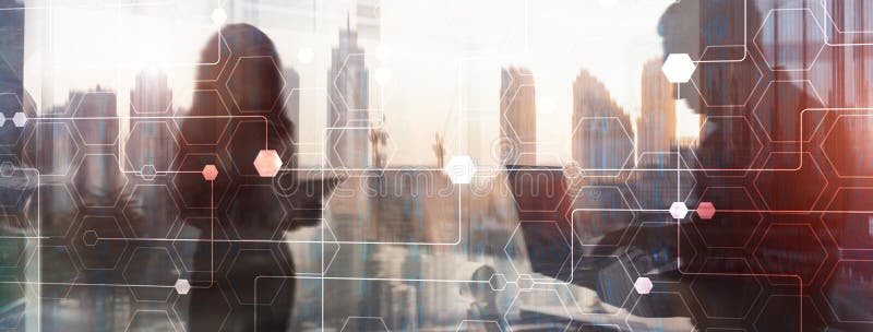 Resumen del fondo con la línea conectada y los puntos. Futurista trasfondo digital para ciencia y tecnología empresarial imágenes de archivo libres de regalías