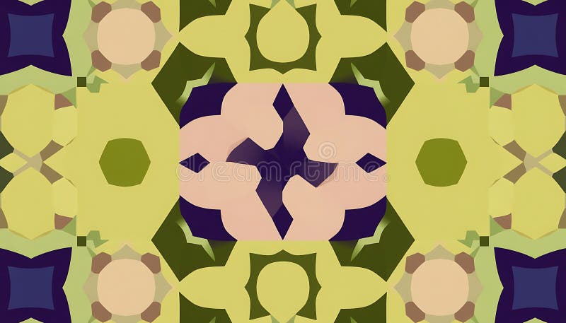Resumen del patrón kaleidoscopio simetría geométrica Material Foto IA generativa ilustración del vector