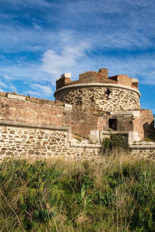 Resztki round fort w Collioure fotografia royalty free Resztki round fort w Collioure fotografia royalty free