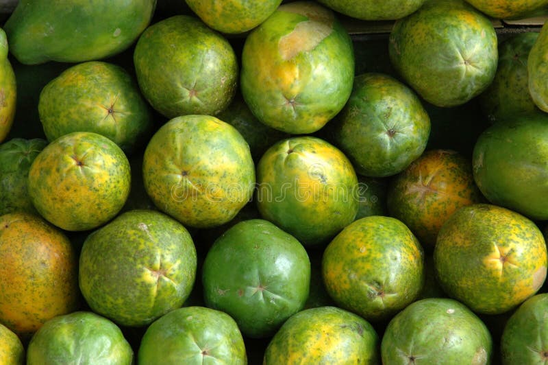 Retail Background of Papaya Fruits