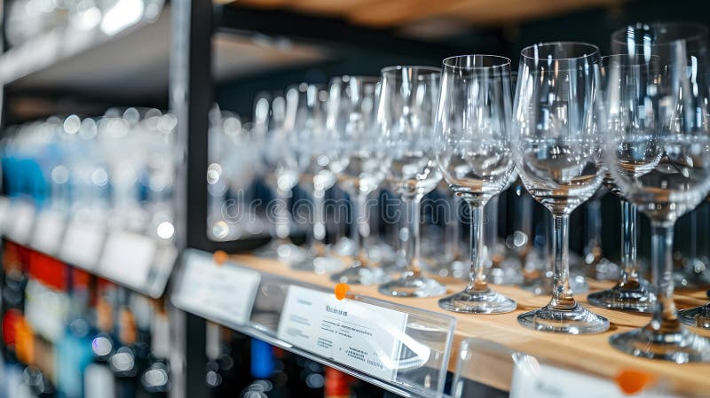 Retail Elegance: Wine Glasses for Every Celebration and Interior Stock ...
