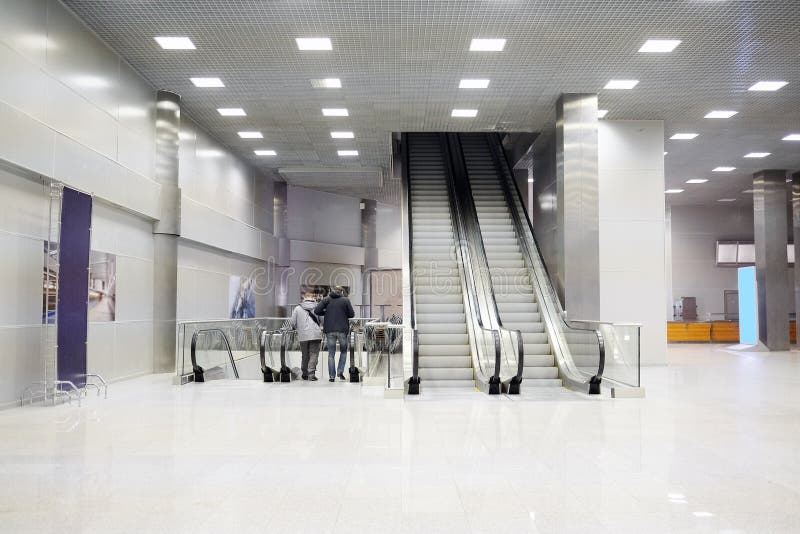 Retail-entertainment complex Crocus City Hall escalators