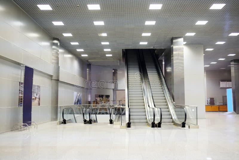 Retail-entertainment complex Crocus City Hall escalators