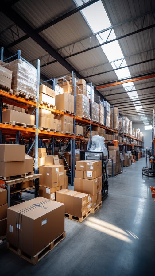 Retail Warehouse with Shelves Stock Photo Image of shelves, shipping