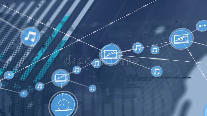 Rete di animazione connessioni rete di icone rete rete di animazioni rete rete rete rete rete di animazione rete rete rete rete re illustrazione di stock