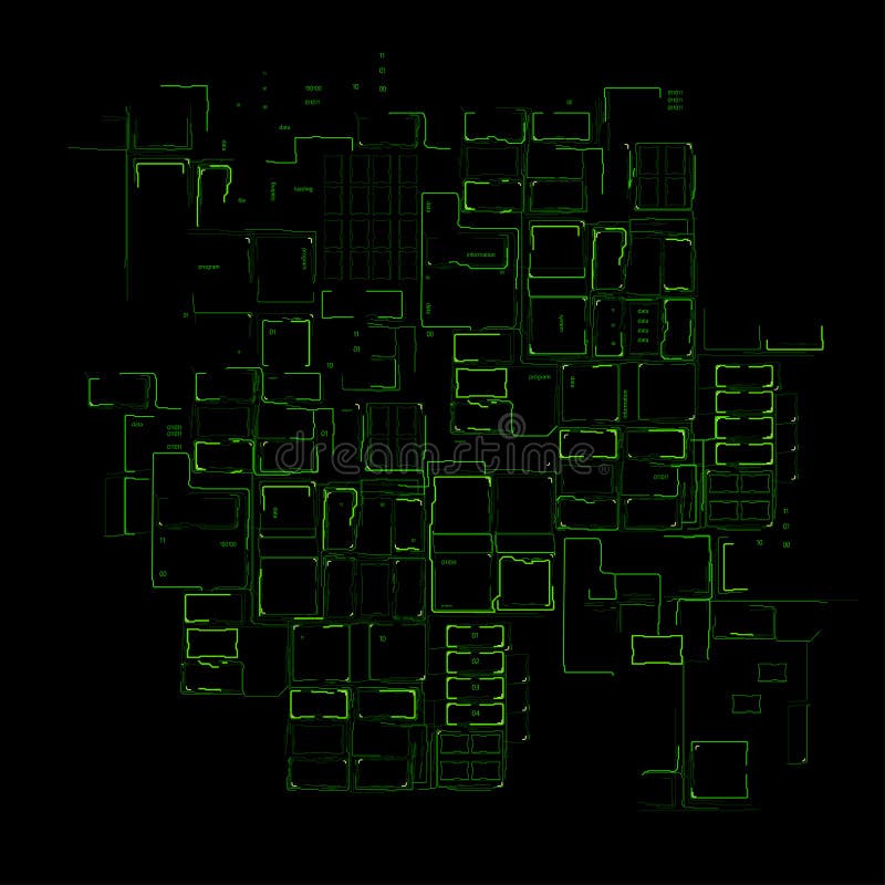 Rete di codice binario di dati di tecnologia illustrazione vettoriale