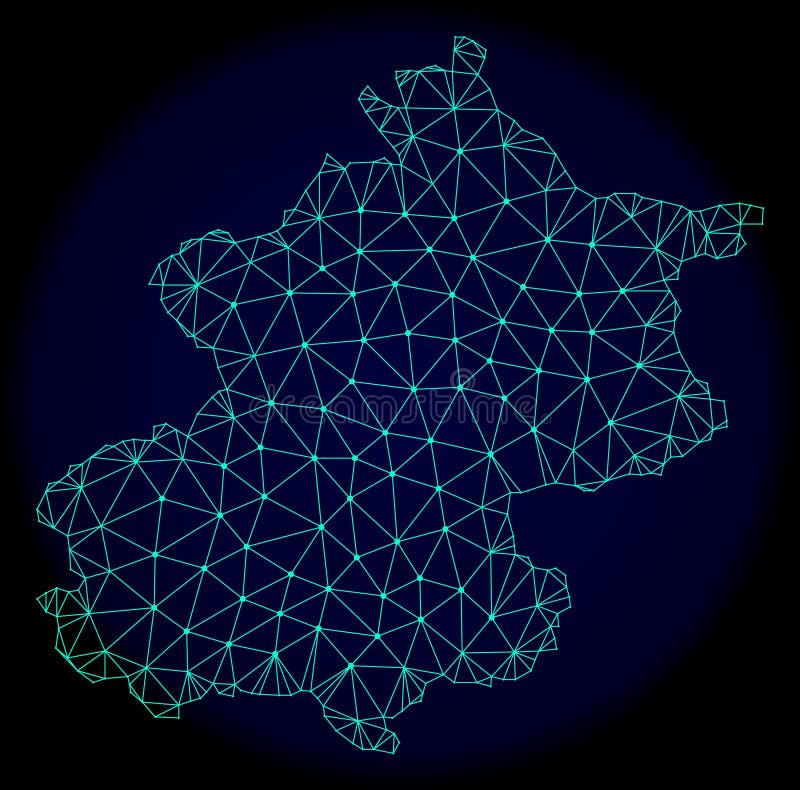 Rete poligonale Mesh Vector Abstract Map del comune di Pechino illustrazione vettoriale Rete poligonale Mesh Vector Abstract Map del comune di Pechino illustrazione vettoriale