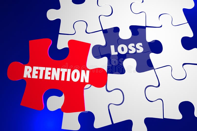 Retention Vs Loss Puzzle Piece Hold Onto Keep 3d Illustration. Retention Vs Loss Puzzle Piece Hold Onto Keep 3d Illustration