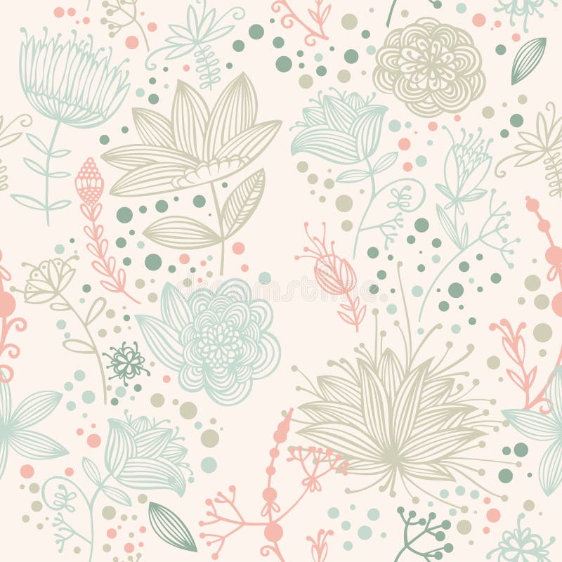 Reticolo del fiore e del foglio di vettore retro illustrazione di stock Reticolo del fiore e del foglio di vettore retro illustrazione di stock