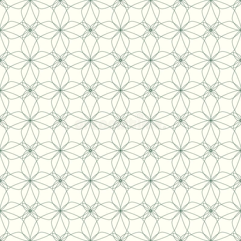 Reticolo floreale astratto senza giunte Ornamento geometrico del fiore su un bianco royalty illustrazione gratis Reticolo floreale astratto senza giunte Ornamento geometrico del fiore su un bianco royalty illustrazione gratis