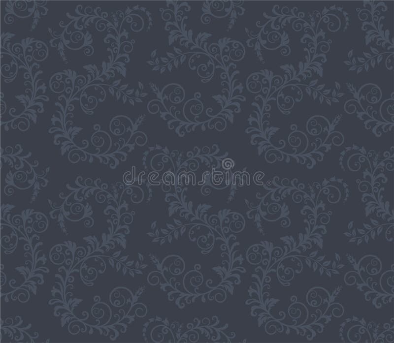 Reticolo floreale grigio scuro senza giunte royalty illustrazione gratis Reticolo floreale grigio scuro senza giunte royalty illustrazione gratis