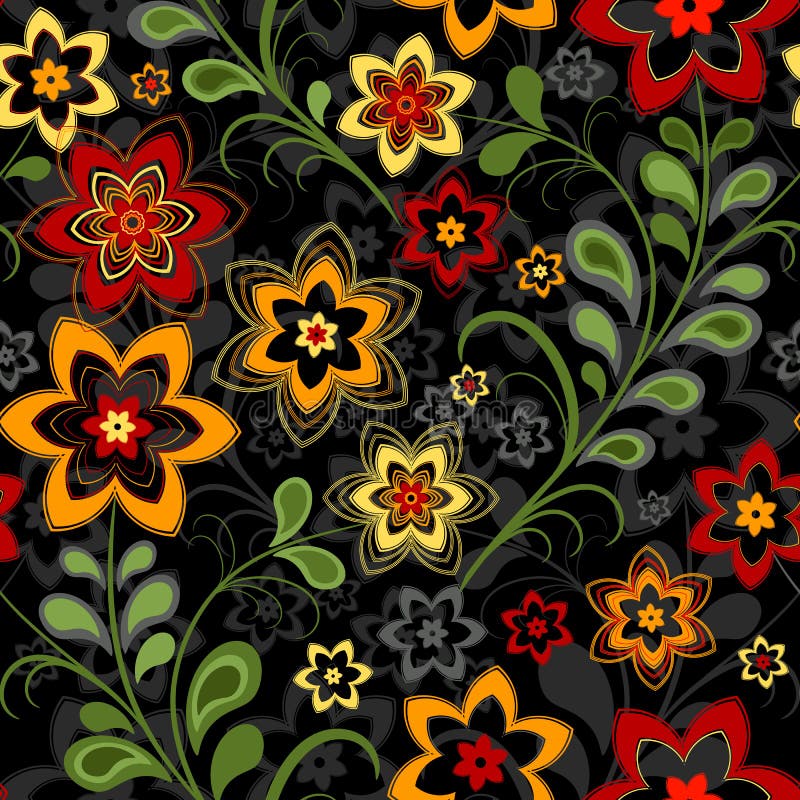 Reticolo nero floreale senza giunte royalty illustrazione gratis Reticolo nero floreale senza giunte royalty illustrazione gratis