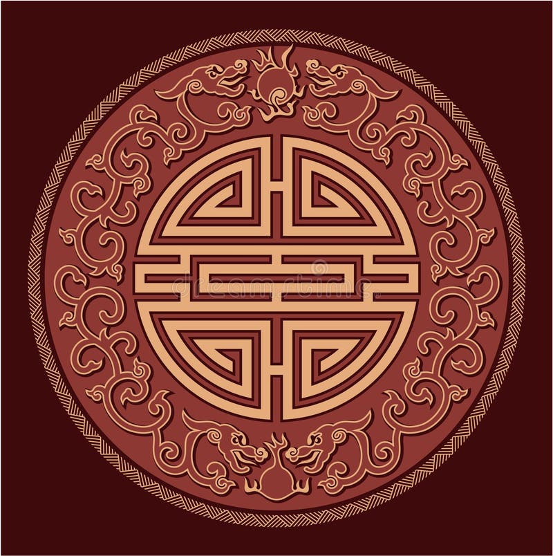 Reticolo orientale di Feng Shui illustrazione vettoriale Reticolo orientale di Feng Shui illustrazione vettoriale