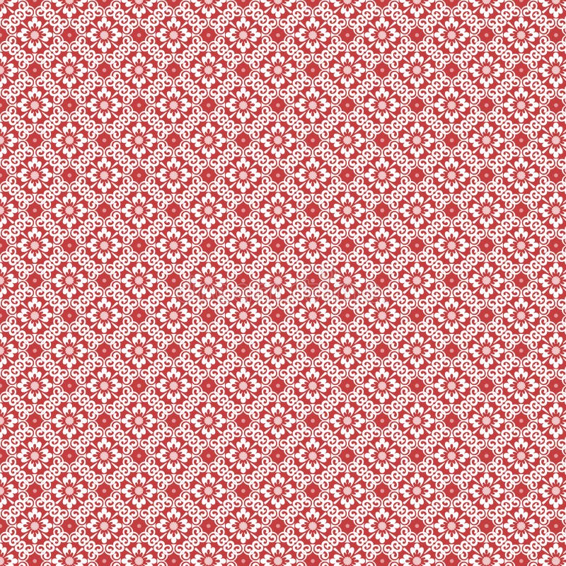 Reticolo rosso e bianco di ripetizione del damasco dell'annata fotografie stock libere da diritti Reticolo rosso e bianco di ripetizione del damasco dell'annata fotografie stock libere da diritti