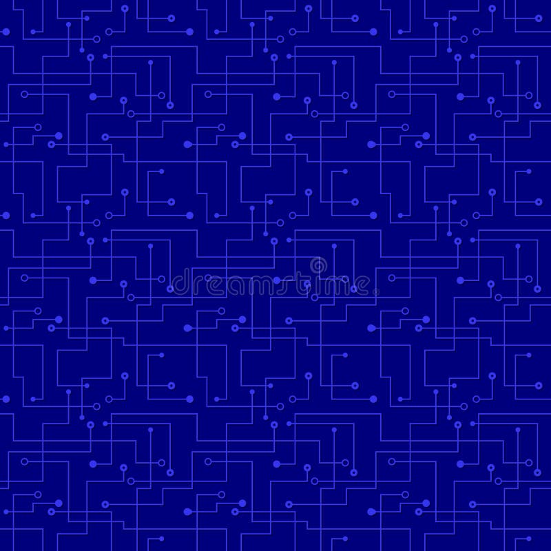 Reticolo senza cuciture di vettore - circuito blu elettronico royalty illustrazione gratis Reticolo senza cuciture di vettore - circuito blu elettronico royalty illustrazione gratis