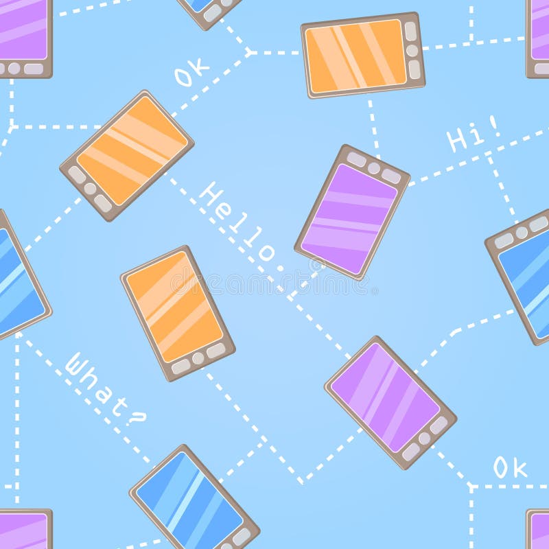 Reticolo senza giunte con i telefoni delle cellule illustrazione vettoriale Reticolo senza giunte con i telefoni delle cellule illustrazione vettoriale