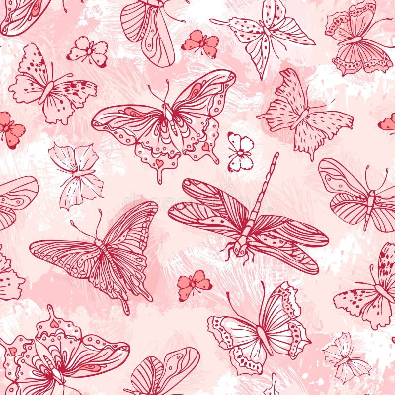 Reticolo senza giunte con le farfalle royalty illustrazione gratis Reticolo senza giunte con le farfalle royalty illustrazione gratis