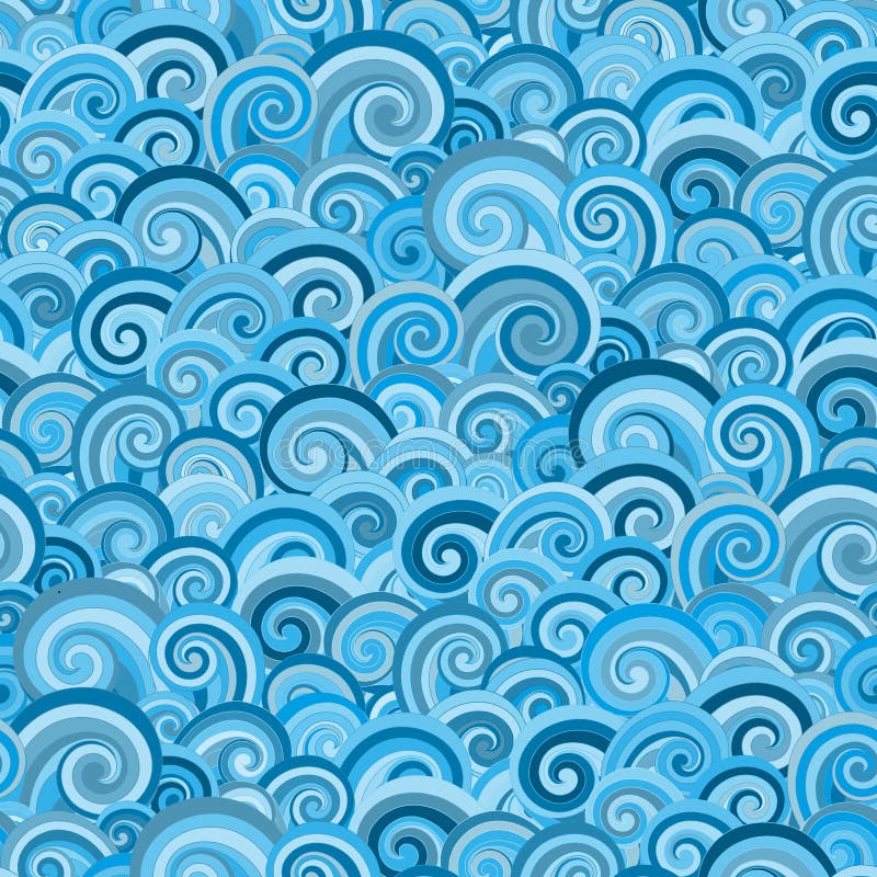 Reticolo senza giunte con le onde blu illustrazione di stock Reticolo senza giunte con le onde blu illustrazione di stock