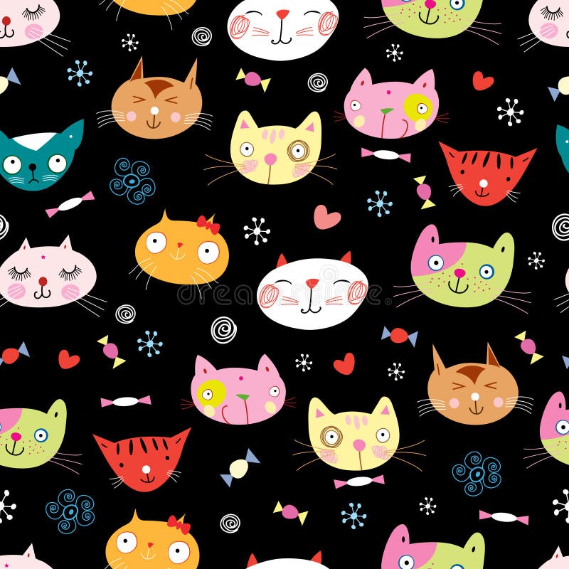Reticolo senza giunte dei gatti royalty illustrazione gratis Reticolo senza giunte dei gatti royalty illustrazione gratis