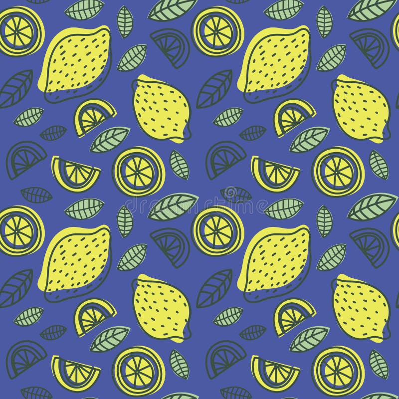 Reticolo senza giunte del limone Agrumi tropicali freschi disegnati a mano royalty illustrazione gratis Reticolo senza giunte del limone Agrumi tropicali freschi disegnati a mano royalty illustrazione gratis