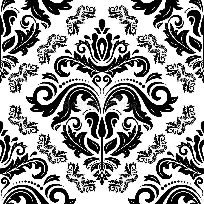Reticolo senza giunte di vettore del damasco Fondo di Oriente illustrazione vettoriale Reticolo senza giunte di vettore del damasco Fondo di Oriente illustrazione vettoriale