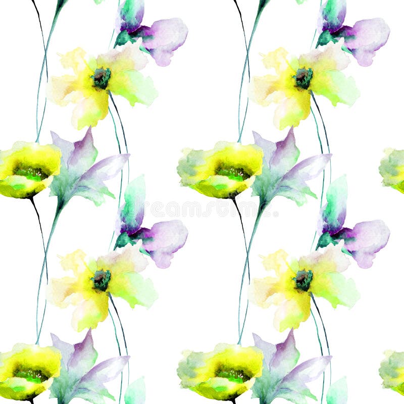 Reticolo senza giunte floreale illustrazione di stock Reticolo senza giunte floreale illustrazione di stock
