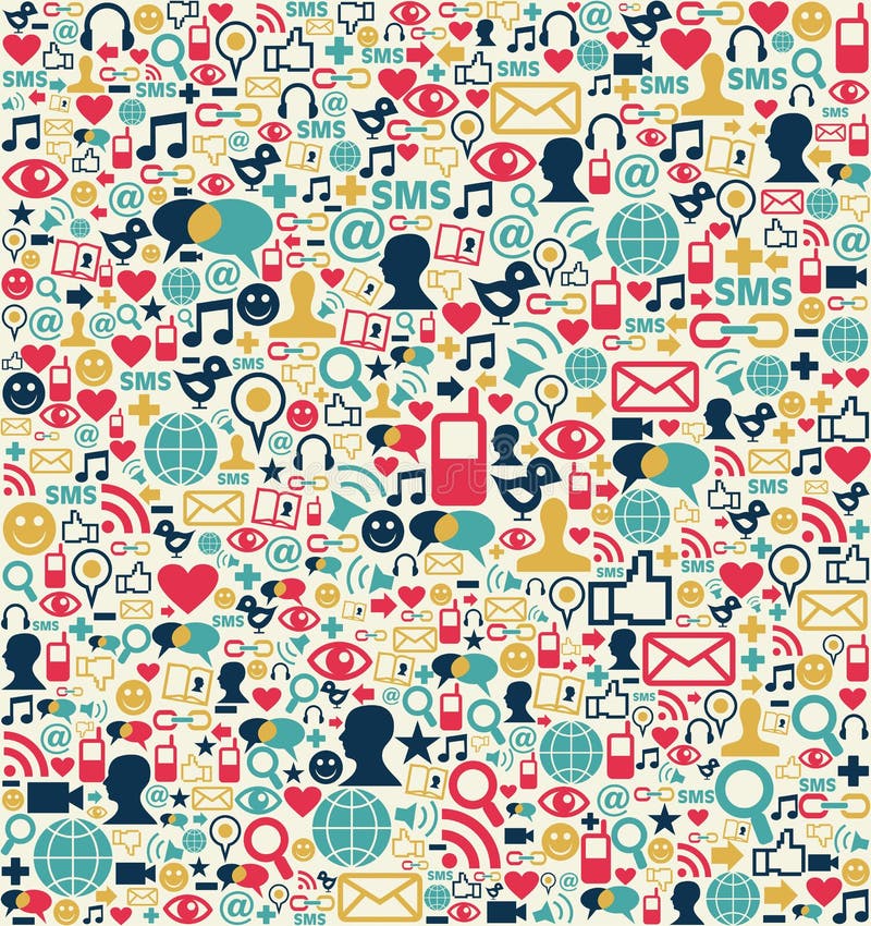 Reticolo sociale delle icone della rete di media illustrazione di stock Reticolo sociale delle icone della rete di media illustrazione di stock