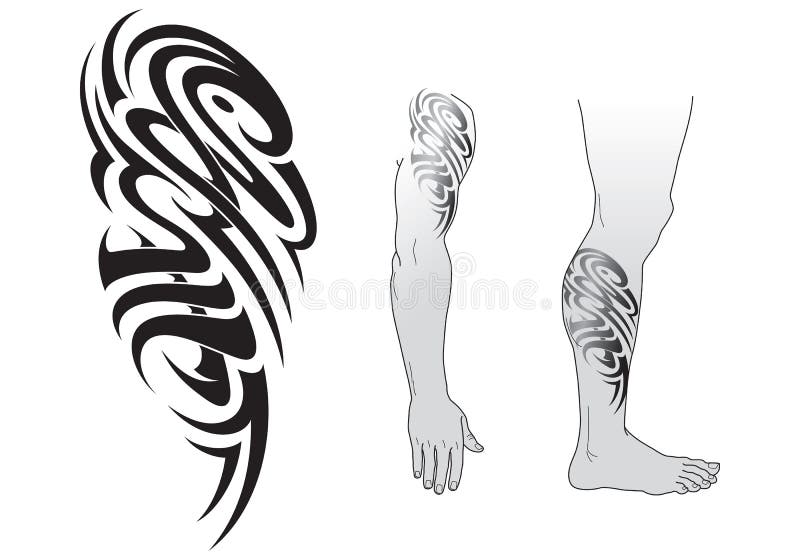 Tribal styled tattoo pattern fit for a shoulder or an ankle. Tribal styled tattoo pattern fit for a shoulder or an ankle.