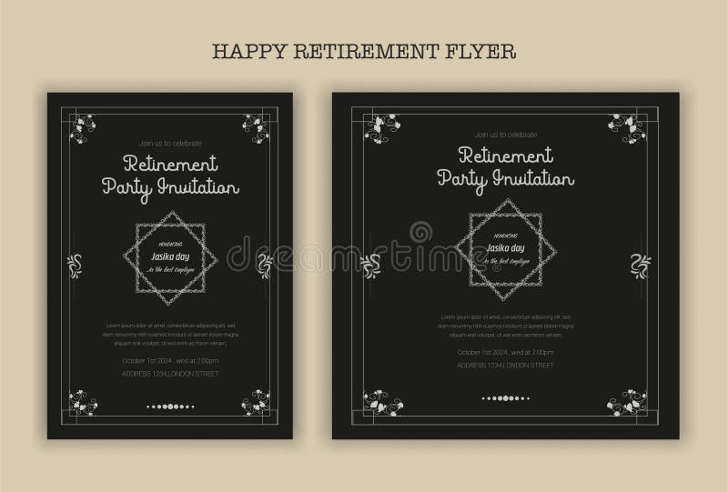 "Retirement Party Invitation Set Square Banner, Instagram Story & A4 ... "Retirement Party Invitation Set Square Banner, Instagram Story & A4 ...