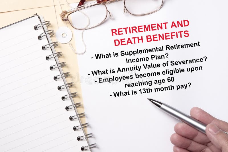 Retirement and Death Benefits Stock Image Image of requirement, plan