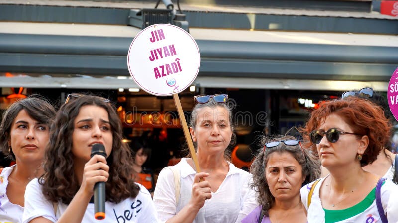 Turkey`s withdrawal from the Istanbul Convention was unanimously approved by the 10th Chamber of the Council of State on July 19.  Izmir Women`s Assembly of Confederation of Public Workers` Unions was protested the decision with banners and slogans. Turkey`s withdrawal from the Istanbul Convention was unanimously approved by the 10th Chamber of the Council of State on July 19.  Izmir Women`s Assembly of Confederation of Public Workers` Unions was protested the decision with banners and slogans.