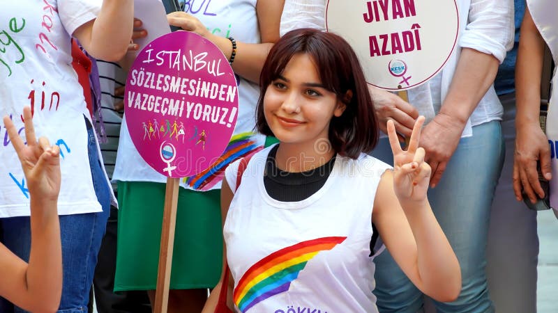 Turkey`s withdrawal from the Istanbul Convention was unanimously approved by the 10th Chamber of the Council of State on July 19.  Izmir Women`s Assembly of Confederation of Public Workers` Unions was protested the decision with banners and slogans. Turkey`s withdrawal from the Istanbul Convention was unanimously approved by the 10th Chamber of the Council of State on July 19.  Izmir Women`s Assembly of Confederation of Public Workers` Unions was protested the decision with banners and slogans.