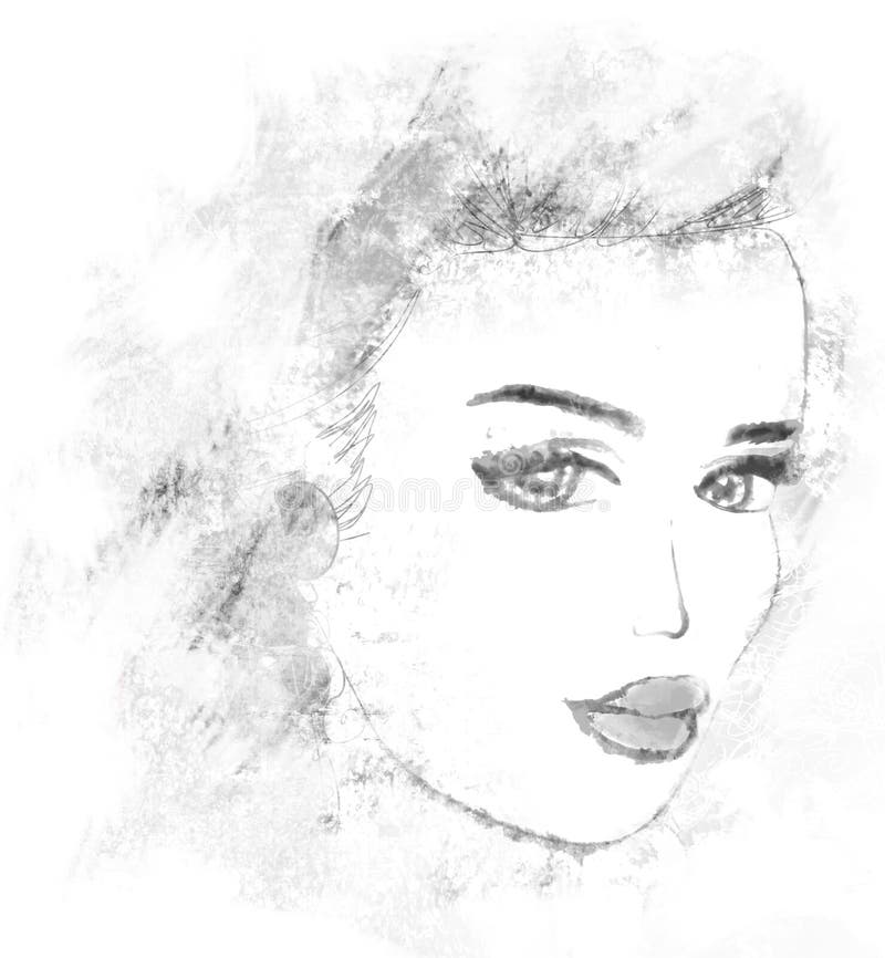 Retrato abstracto de la mujer del grunge ilustración del vector Retrato abstracto de la mujer del grunge ilustración del vector